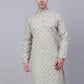 Men's Cotton Floral printed kurtas ( KO 650Grey )