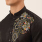 Men's Cotton Embroidered Kurtas ( KO 655 Black )
