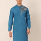 Men's Cotton Embroidered Kurta ( KO 655Peacock )