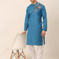 Men's Cotton Embroidered Kurta ( KO 655Peacock )