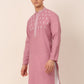 Men's Magenta Pink Embroidered Kurtas ( KO 656Magenta )
