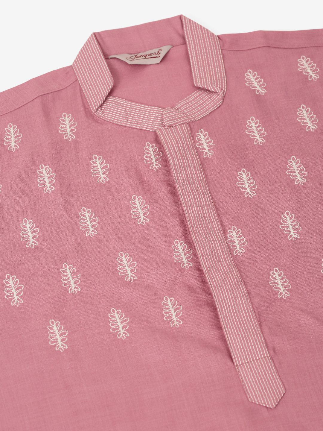Men's Magenta Pink Embroidered Kurtas ( KO 656Magenta )