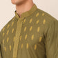 Men's Olive Green Embroidered Kurtas ( KO 656Olive )