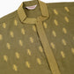 Men's Olive Green Embroidered Kurtas ( KO 656Olive )