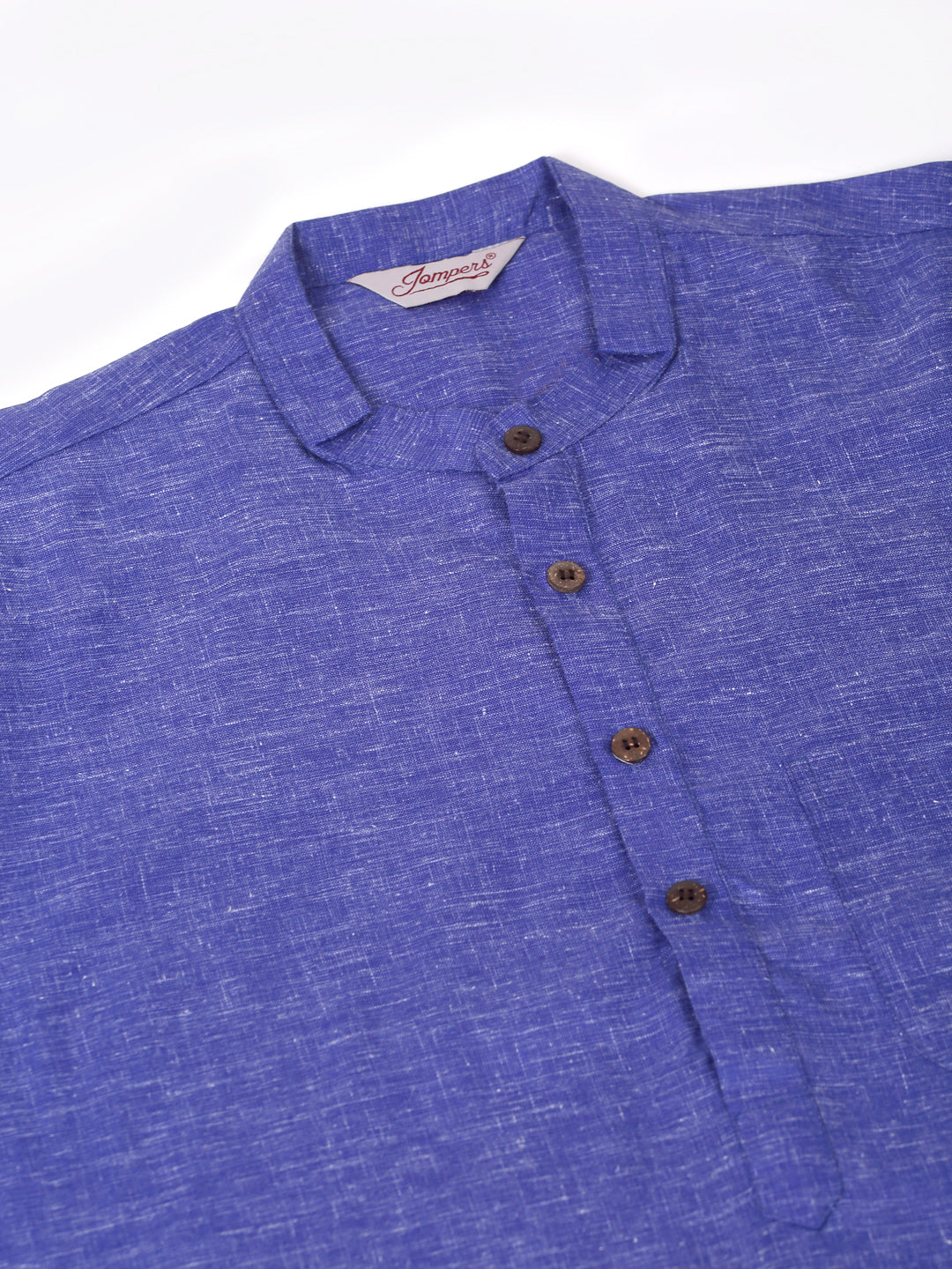 Men's Cotton Solid Kurta ( KO 657Blue )