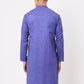 Men's Cotton Solid Kurta ( KO 657Blue )