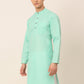 Men's Cotton Solid Kurta ( KO 657Green )