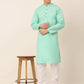 Men's Cotton Solid Kurta ( KO 657Green )