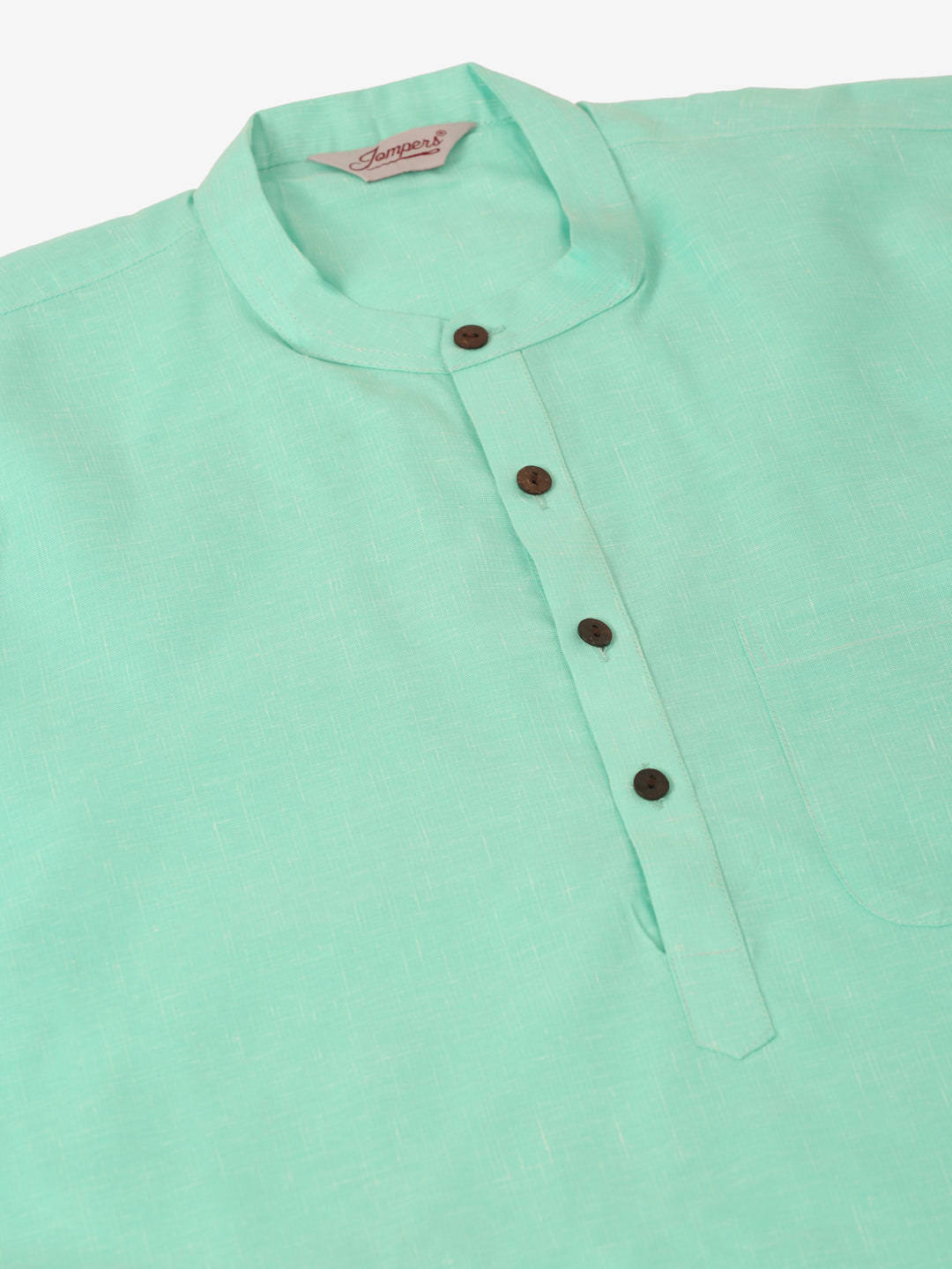 Men's Cotton Solid Kurta ( KO 657Green )