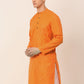 Men's Cotton Solid Kurta ( KO 657Orange )