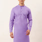 Men's Cotton Solid Kurtas ( KO 657 Purple )