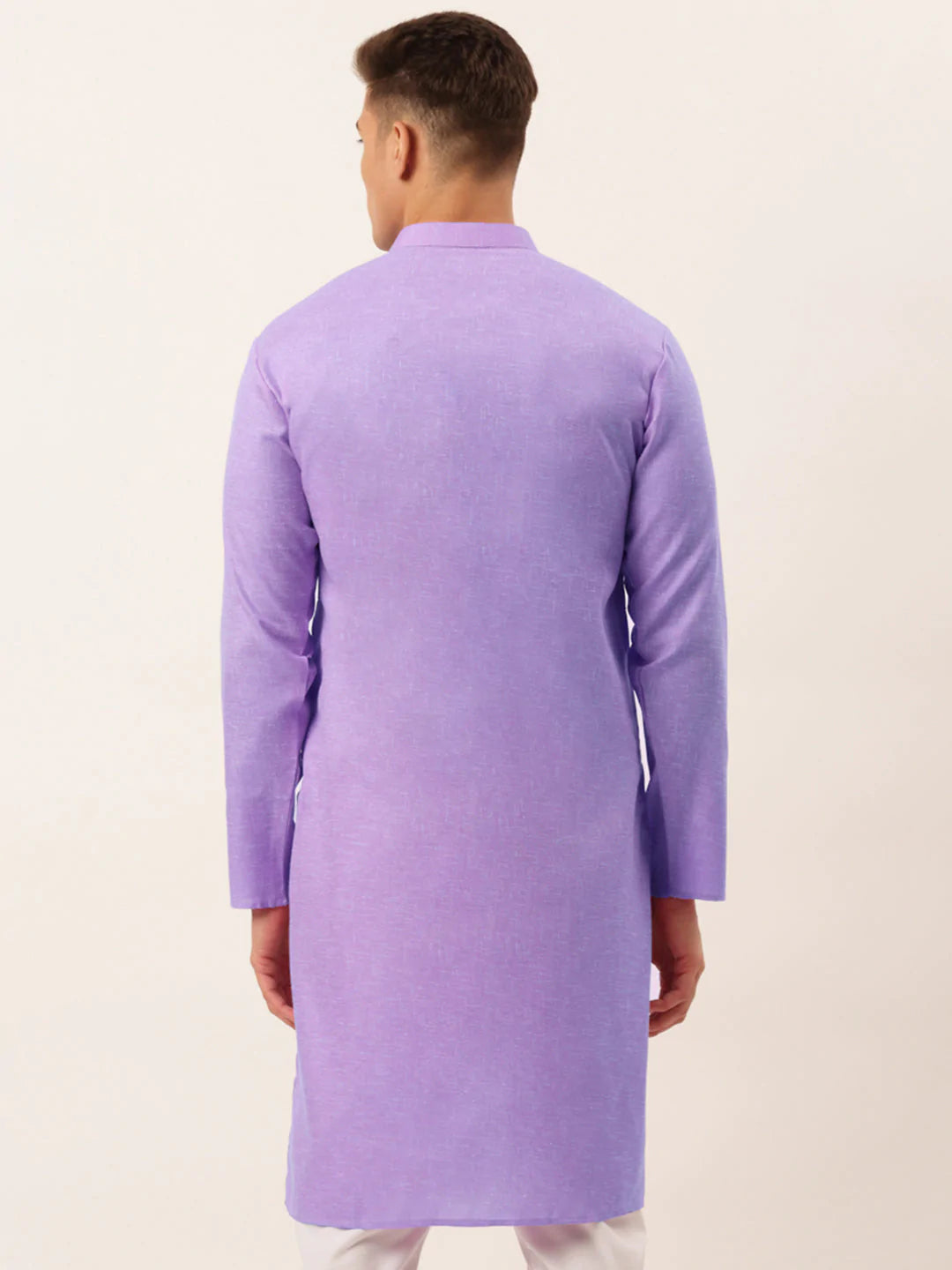 Men's Cotton Solid Kurtas ( KO 657 Purple )