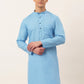 Men's Cotton Solid Kurtas ( KO 657 Sky )