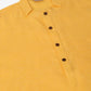 Men's Cotton Solid Kurta ( KO 657Yellow )