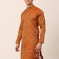 Men's Woven Design Jacquard Kurtas ( KO 658 Maroon )