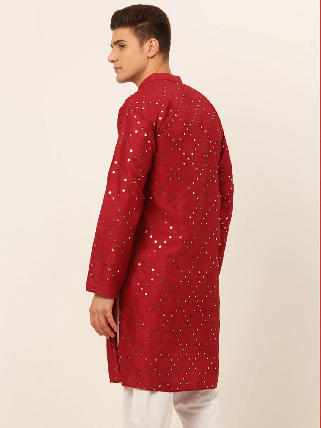 Maroon Mirror Work Kurta Only ( KO 659 Maroon )