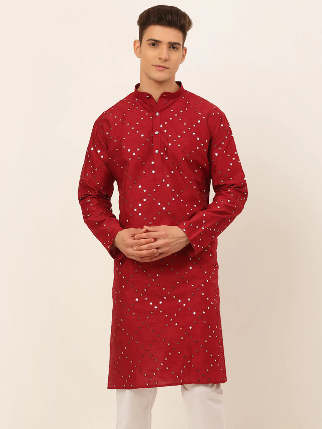 Maroon Mirror Work Kurta Only ( KO 659 Maroon )