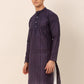 Men's Pure Cottom Embroidered Kurta Only ( KO 660 Navy )