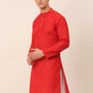 Men's Pure Cottom Embroidered Kurta Only ( KO 660 Red )