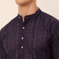 Men's Pure Cottom Embroidered Kurta Only ( KO 660 Navy )