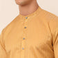 Men's Silk Blend Sequence Embroidered Kurta Only ( KO 661 Beige )