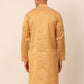 Men's Silk Blend Sequence Embroidered Kurta Only ( KO 661 Beige )