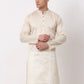 Men's Silk Blend Sequence Embroidered Kurta Only ( KO 661 Cream )