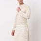 Men's Silk Blend Sequence Embroidered Kurta Only ( KO 661 Cream )