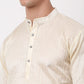 Men's Silk Blend Sequence Embroidered Kurta Only ( KO 661 Cream )