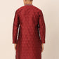 Men's Silk Blend Collar Embroidered Kurta only ( KO 662 Maroon )