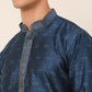 Men's Silk Blend Collar Embroidered Kurta only ( KO 662 Peacock )