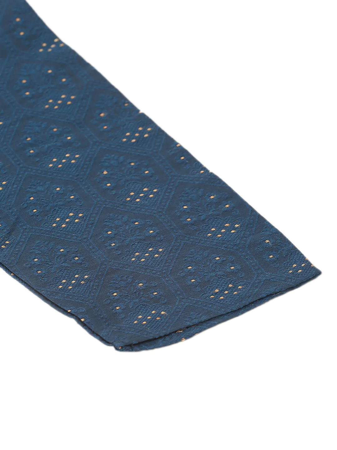 Men's Silk Blend Collar Embroidered Kurta only ( KO 662 Peacock )