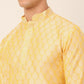 Men's Silk Blend Collar Embroidered Kurta only ( KO 663 Golden )