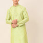 Men's Silk Blend Collar Embroidered Kurta only ( KO 663 Green )