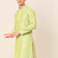 Men's Silk Blend Collar Embroidered Kurta only ( KO 663 Green )
