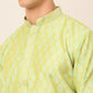 Men's Silk Blend Collar Embroidered Kurta only ( KO 663 Green )