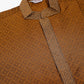 Men's Silk Blend Collar Embroidered Kurta only ( KO 664 Brown )