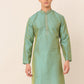 Men's Silk Blend Collar Embroidered Kurta only ( KO 664 Sea-Green )