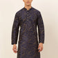 Men Navy Blue Paisley Printed Kurta Only ( KO 667 Navy )