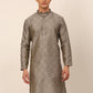 Men Grey Floral Printed Kurta Only ( KO 669 Grey )