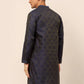 Men Navy Blue Floral Printed Kurta Only ( KO 669 Navy )