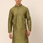 Men Pista Green Floral Printed Kurta Only ( KO 669 Pista )