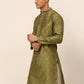 Men Pista Green Floral Printed Kurta Only ( KO 669 Pista )