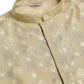 Jompers Men's Beige Collar Embroidered Woven Design Kurta Pajama ( KO 672 Beige )