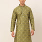 Jompers Men's Green Collar Embroidered Woven Design Kurta Pajama ( KO 672 Green )