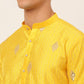 Jompers Men Mustard Yellow Embroidered Sequinned Kurta Only ( KO 673 Mustard )