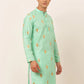 Jompers Men Sky Blue Embroidered Sequinned Kurta Only ( KO 673 Sky )