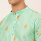 Jompers Men Sky Blue Embroidered Sequinned Kurta Only ( KO 673 Sky )