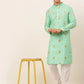 Jompers Men Sky Blue Embroidered Sequinned Kurta Only ( KO 673 Sky )