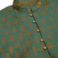 Jompers Men's Blue and Golden Woven Design Kurta Only ( KO 674 Blue )